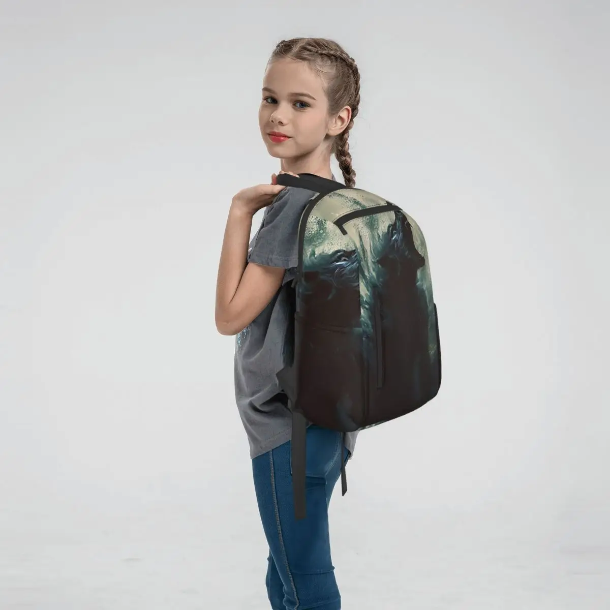 Wolfman Werewolf Curse Of The Night Moon 6 Backpack Large Capacity Boys Girls BookBag School Bag Shoulder Bags for Men Women