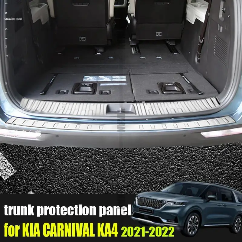 for Kia Carnival Sedona KA4 2021 2022 stainless steel tailgate guard plate anti-fouling interior modification accessories