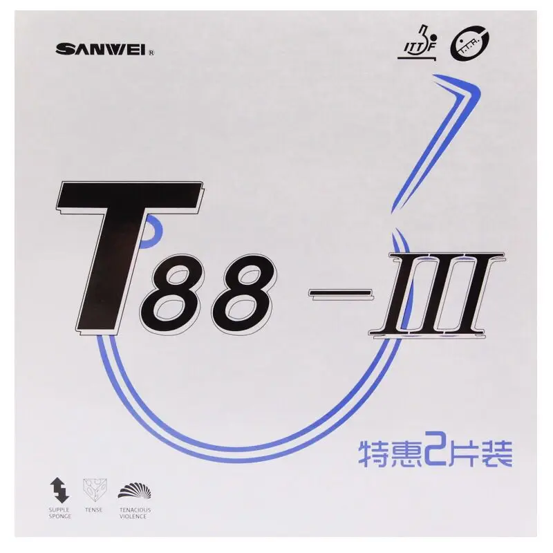 1 Red 1 Black Original SANWEI T88-3 Table Tennis Rubber T88 Allround Spin Control Ping Pong Sponge
