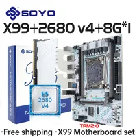 Placa base X99 LGA 2011-3, Kit Xeon E5 2680 V4, procesador de CPU 8g * 1 DDR4 REG ECC, memoria RAM, nombre M.2 para ordenador SOYO