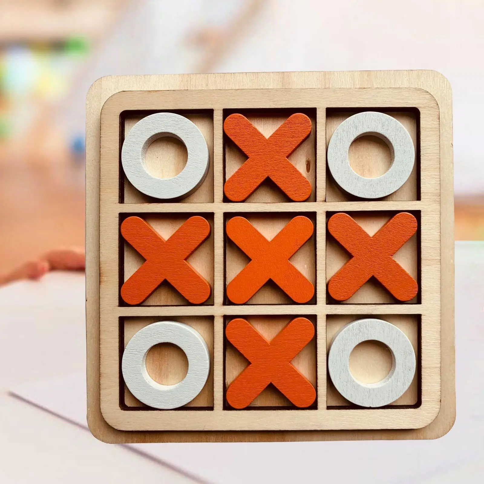 2-6pack Classical Wooden Board Tic TAC Toe Game Funny Table Game for Adult