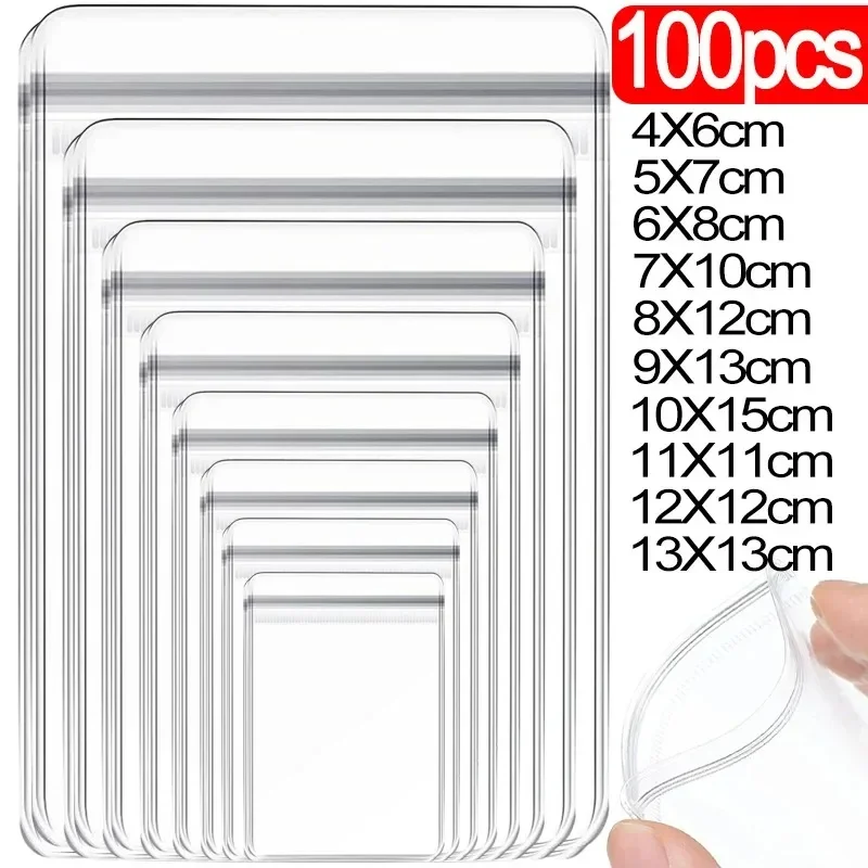 10/100pcs Thicken PVC Jewelry Package Bags Transparent Anti-Oxidation Organizer Display Packaging Storage Self Sealing Pouches