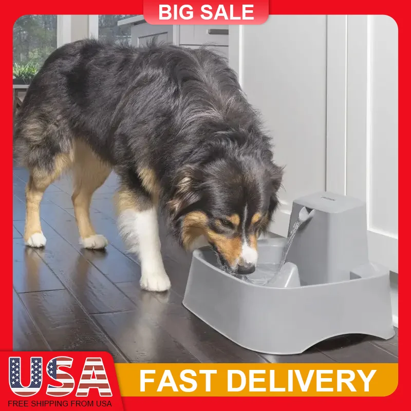 

2 Gallon Pet Water Fountain for Cats Dogs Automatic Drinking Bowl with Carbon Foam Filter Adjustable Flow Hydration Pump