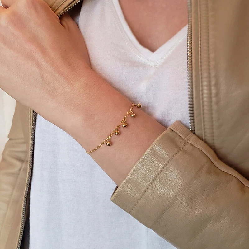 Real 14K Gold Filled Round Beads Gold Ball Charm for Jewelry Making Handmde DIY Accessories Gold Jewelry Findings Seed Beads