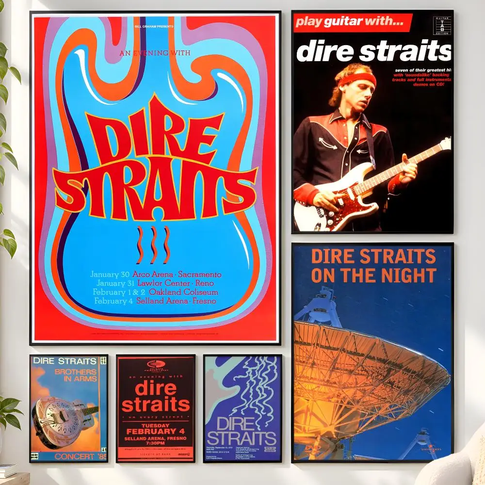 Singer D-Dire S-Straits Rock Band Poster Matte Wall Peel And Stick Decor Bedroom Living Room Office Dorm Home