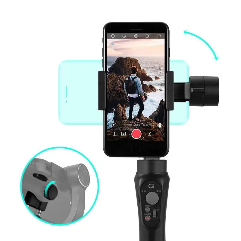 ZHIYUN Gimbal genggam 3 sumbu C11, Gimbal Stabilizer untuk ponsel pintar untuk iPhone Samsung Huawei Android Tiktok Youtube Vlog