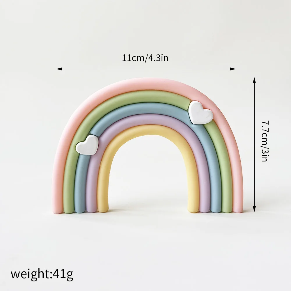 Regenbogen-Kuchenaufsätze, bunte Regenbogen-Kuchendekorationen für Hochzeit, Babyparty, Bärenthema, Mädchen, Jungen, Geburtstagsparty-Zubehör – Detail 6