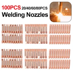 20-100pcs 0.8mm/1mm/1.2mm MIG Gas Torch Welding Nozzles Semi-Automatic Contact Tip Gas Nozzle Gas Holder Durable Accessory Tool