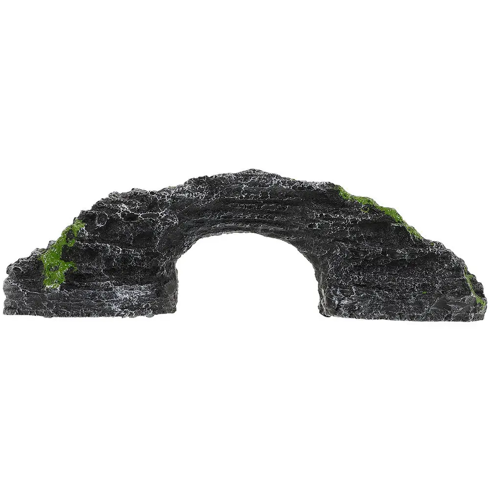 Reptile Basking Platform Rock Turtle Tank Climbing Ladder Hideout Resin Bridge Aquarium Terrarium Decor for Bearded Dragon Gecko