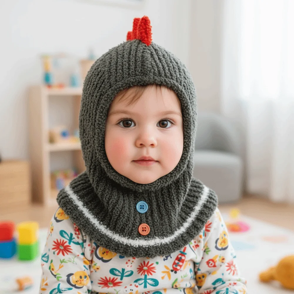 

Plush Balaclava Pullover Hat Rabbit Cartoon Animal Ear Protection Scarf Cap Cold Proof Windproof Kids Hooded Beanie Outdoor