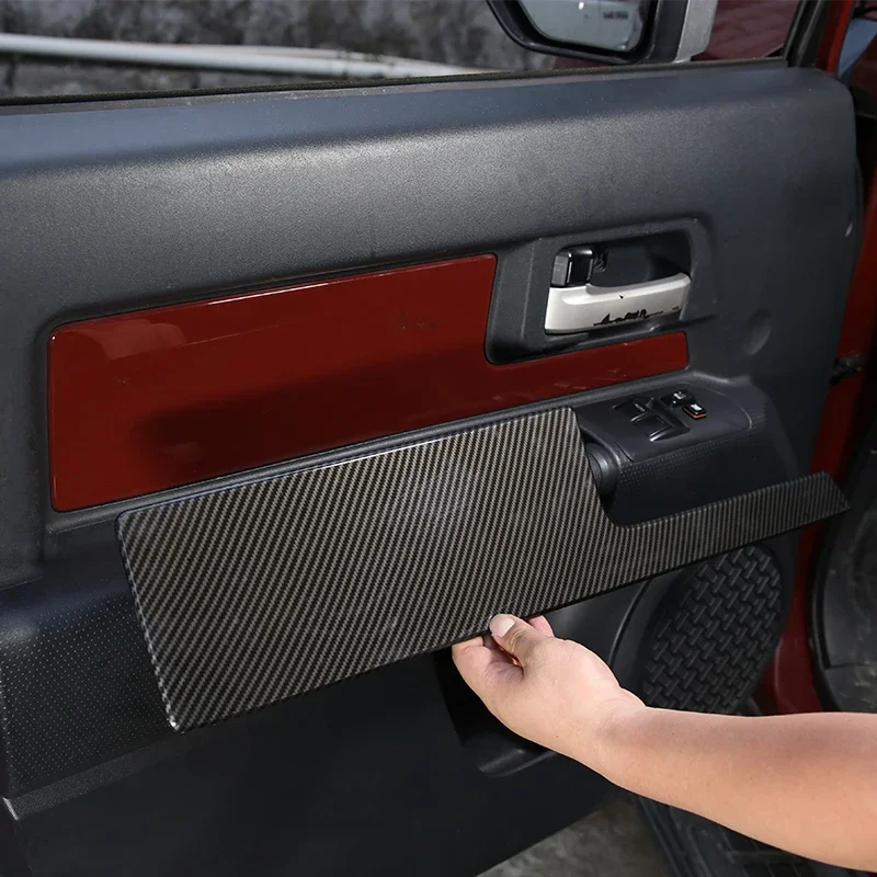 ABS Carbon Fiber Interior for Toyota FJ Cruiser 2007-2021 Auto Inner Door Panel Cover Moulding Trim Stickers Car Accessories