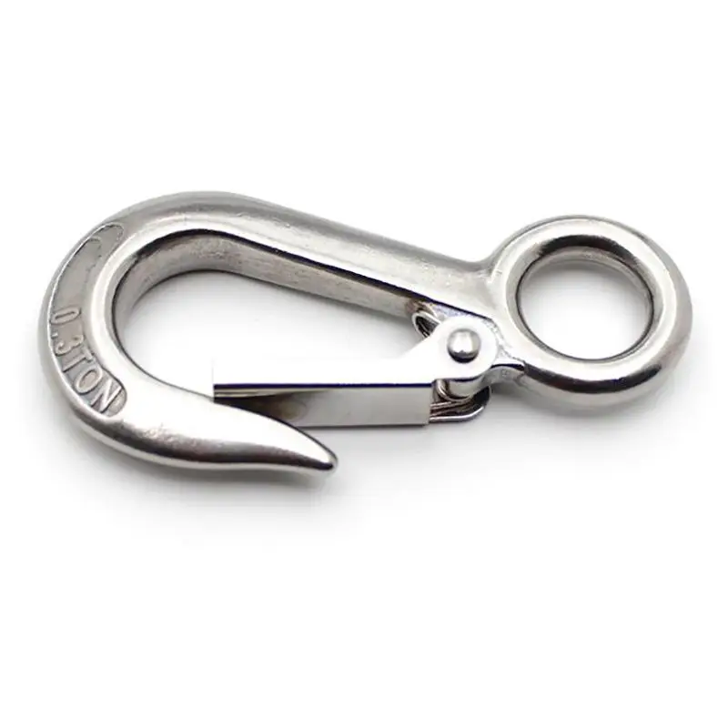 Stainless Steel Eye Lifting Hook American Type Safety Hook Rigging Accessory With Round Eye Working Load 0.2T,0.3T,0.5T крючек