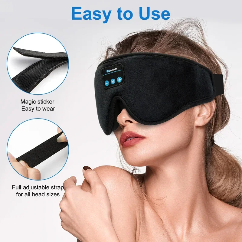 

3D Eye Mask Bluetooth Music Play Sleeping Headphones with Built-in HD Speaker Mask For Sleep Headphones Wireless Air Travel 5.0
