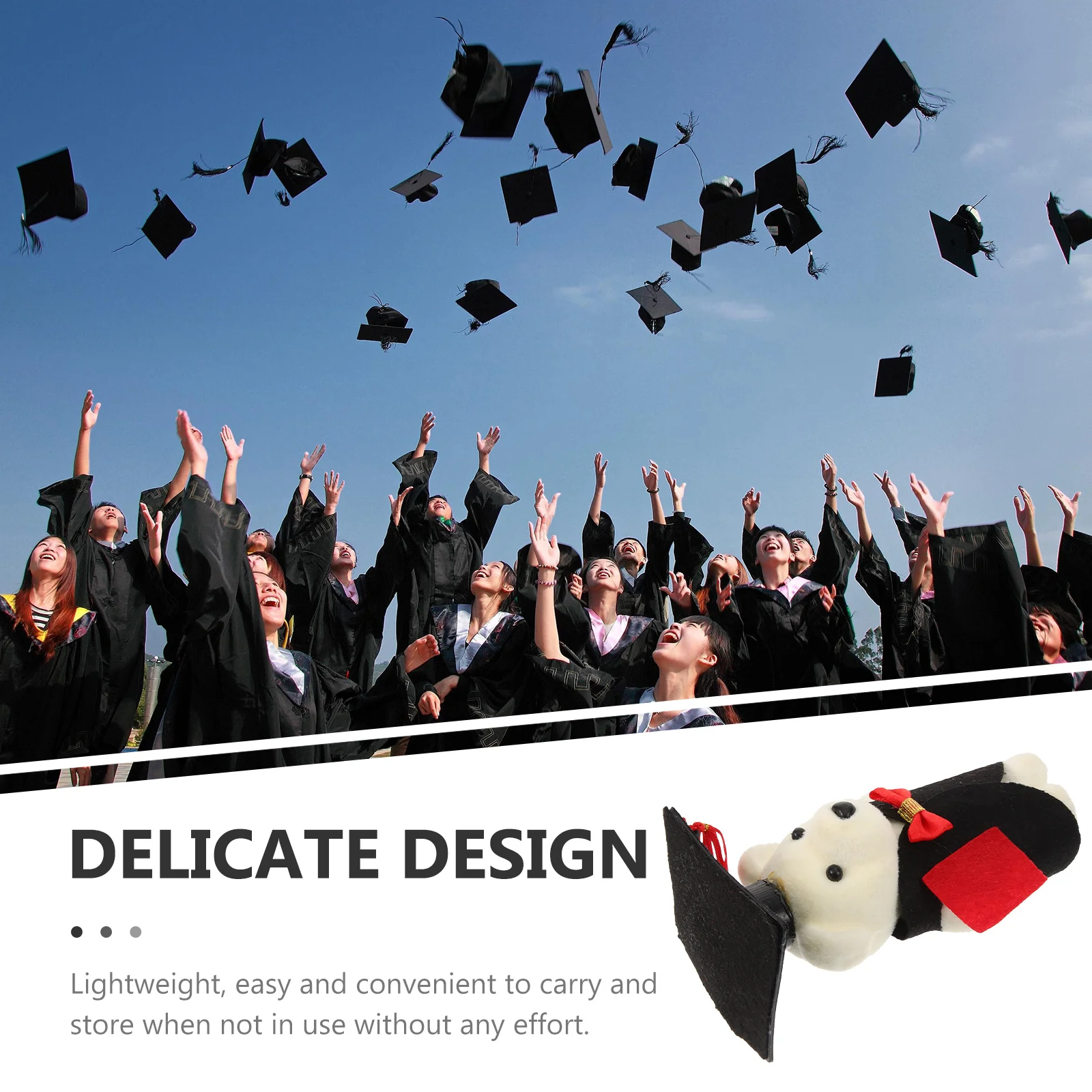 

10Pcs Graduation Bear with Hat Cute Cloth Animal for Ceremony Gift Decoration Room Office Party Supply Bouquet Decor