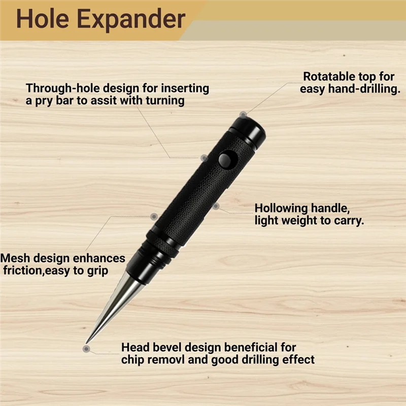 MCGS-Hole Punch Manual 0-14 مم أداة حفر احترافية لأعمال النجارة وصنع النماذج، فتاحة ثقب يدوية الصنع، تصميم قابل للتوسيع