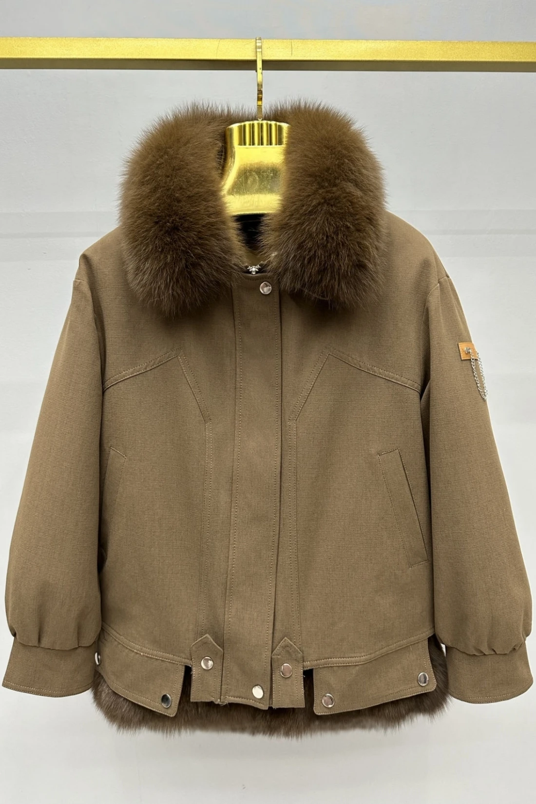 Korea Fashion 2023 Nieuwe Winter Korte Parka 'S Warm Gewatteerd Jack Turn-Down Bontkraag Met Lange Mouwen Verwijderbare Rex Konijn Voering Jas