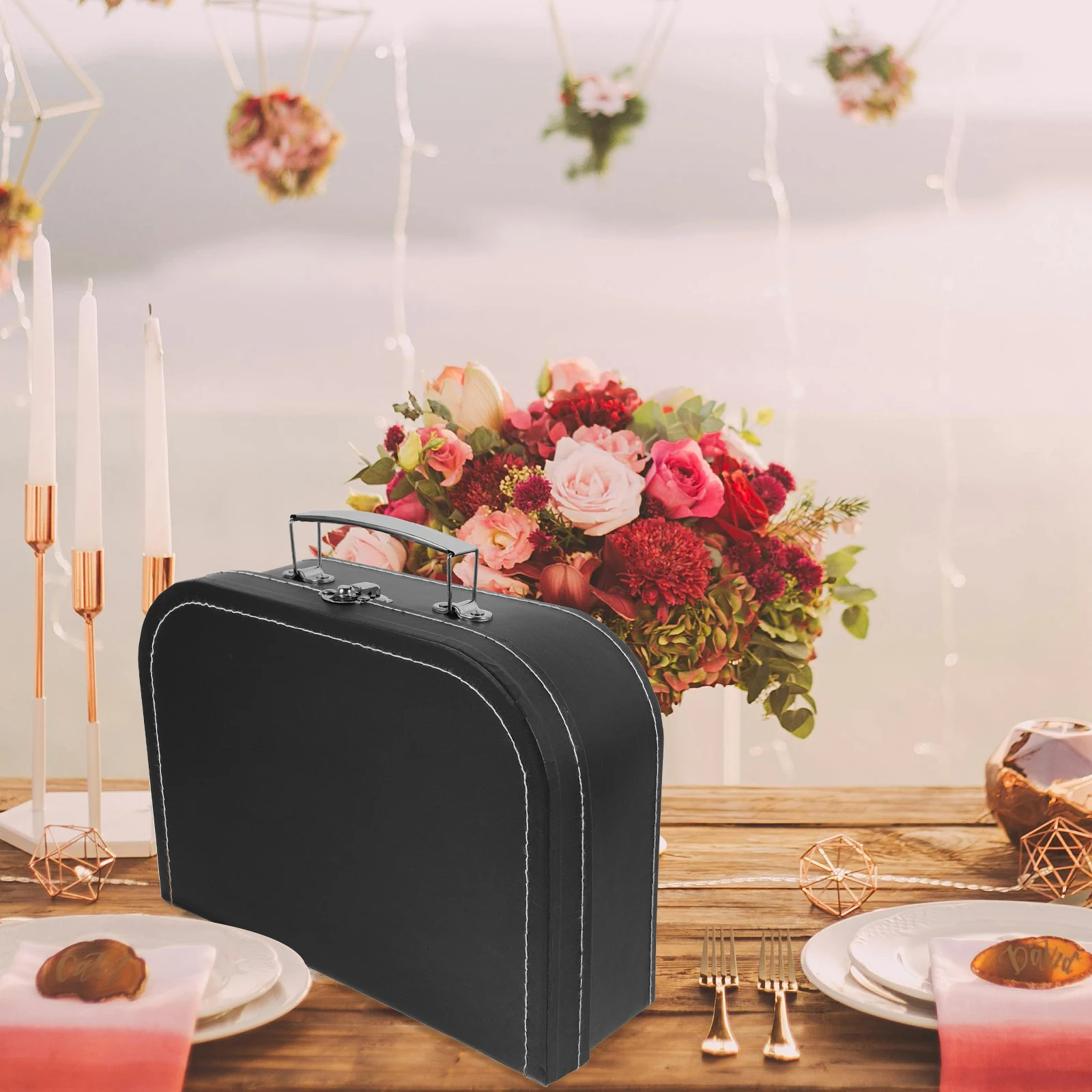 

Travel Suitcase Storage Box Portable Gift Packing Container for Wedding Party Favor Lightweight Jewelry Stationery