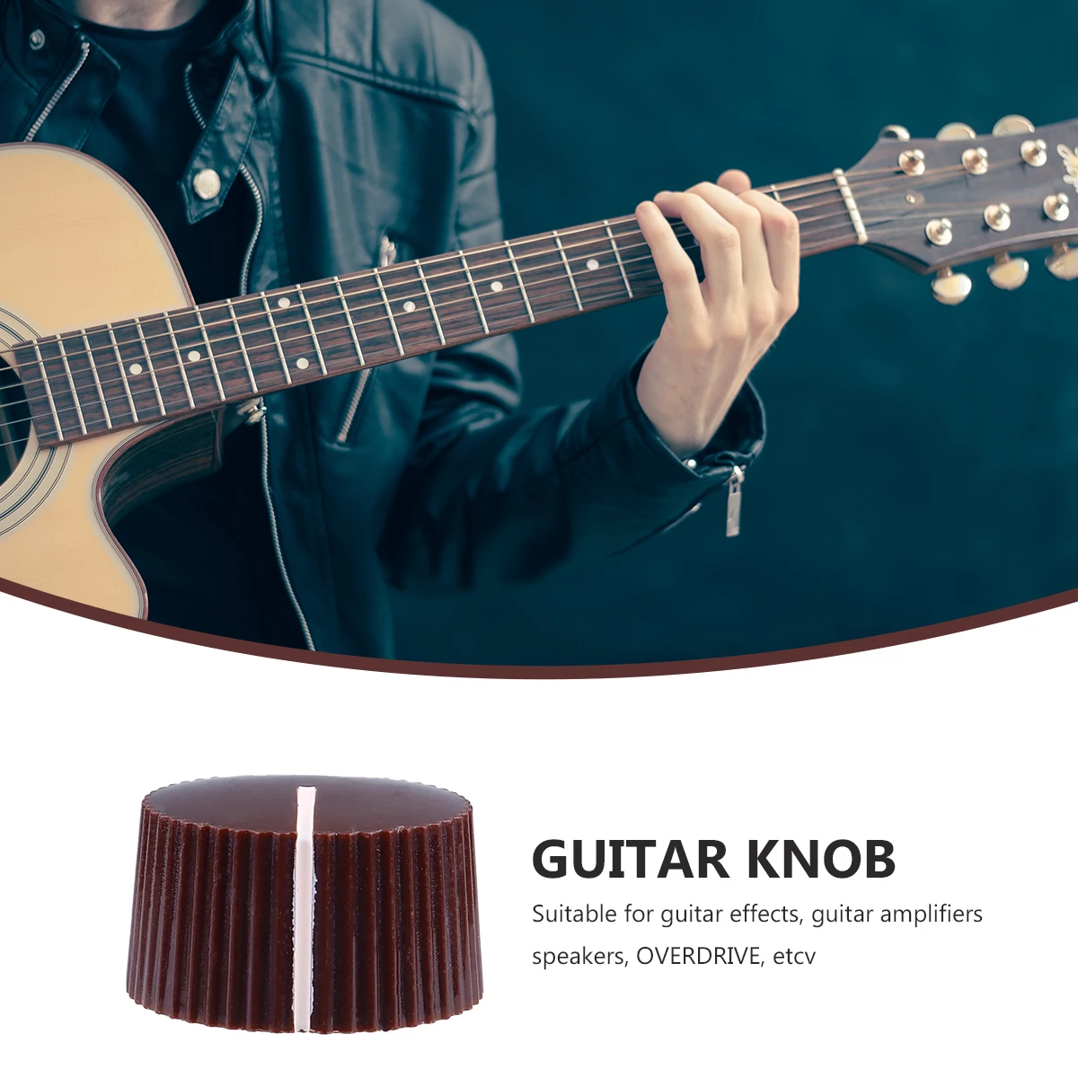 

6 Pcs Guitar Knobs Durable Plastic Control Electric Acoustic Round Beige Tone Volume Bass Amplifier Speaker Effect