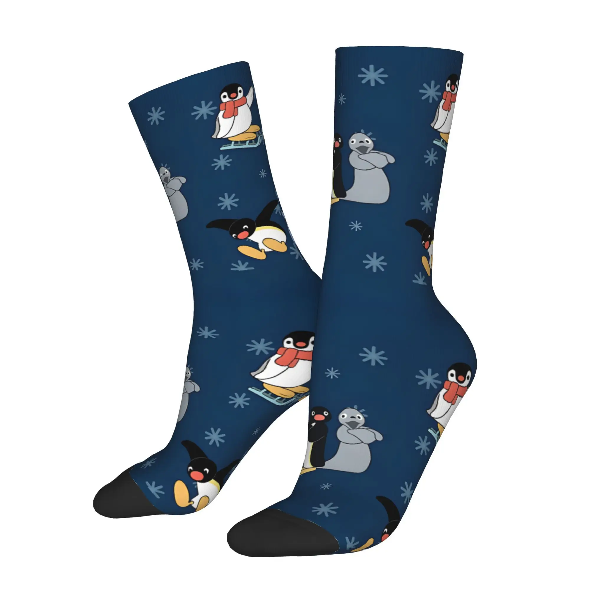 

Счастливые забавные мужские носки Pingu Noot, винтажные Harajuku, уличный стиль, новинка, носки для экипажа, подарочный узор с принтом