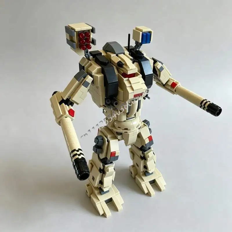 1198 pièces Robot Mecha d'assaut lourd de combat désertique MOC, Blocs de construction mécaniques éducatifs à assembler, Cadeau d'anniversaire et objet de collection pour la maison