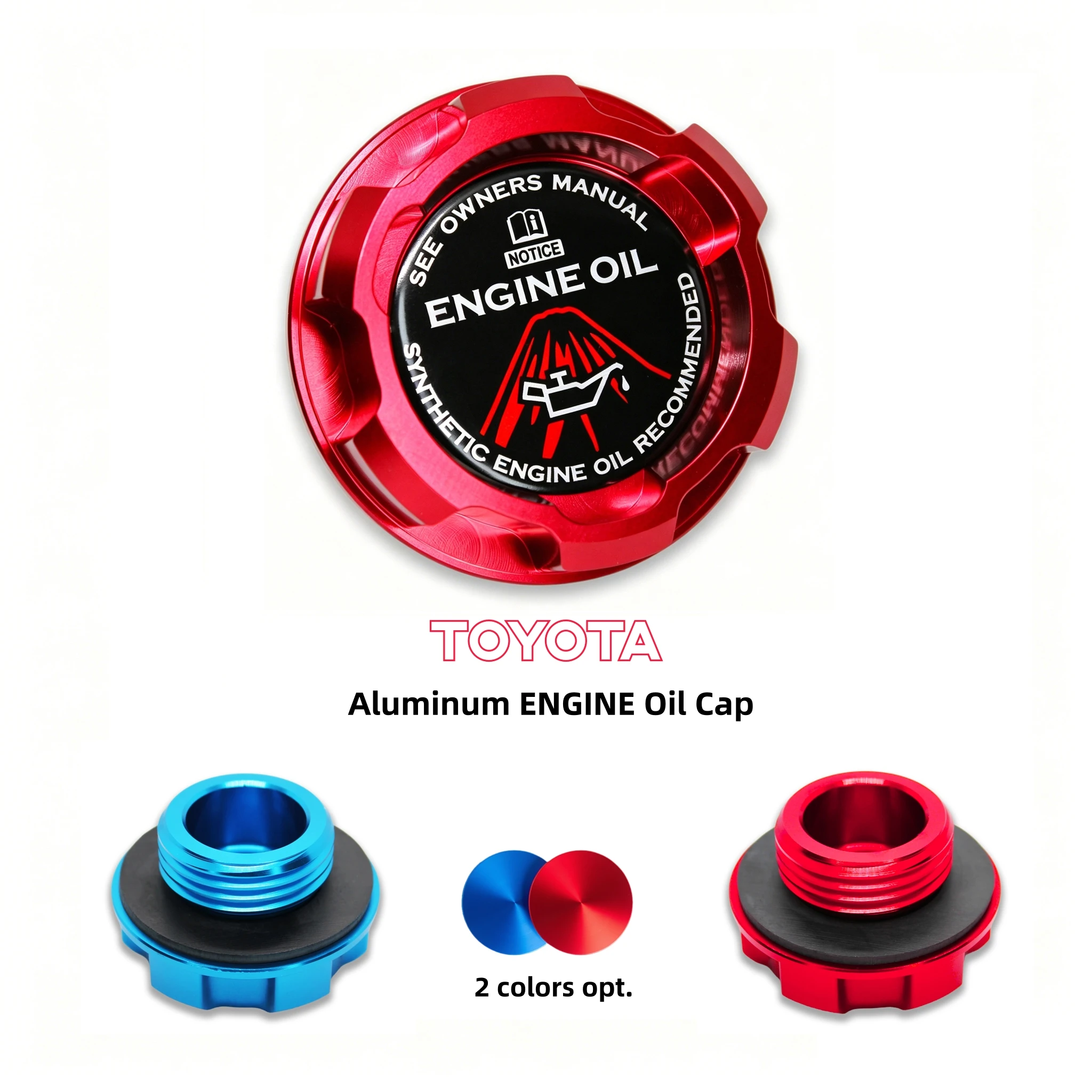 Tapa de aceite de aluminio para motor TOYOTA Lexus Corolla RAV4 C-HR Hybrid Camry FJ Cruiser Prado Yaris AE86 4Runner JDM, accesorios para coche