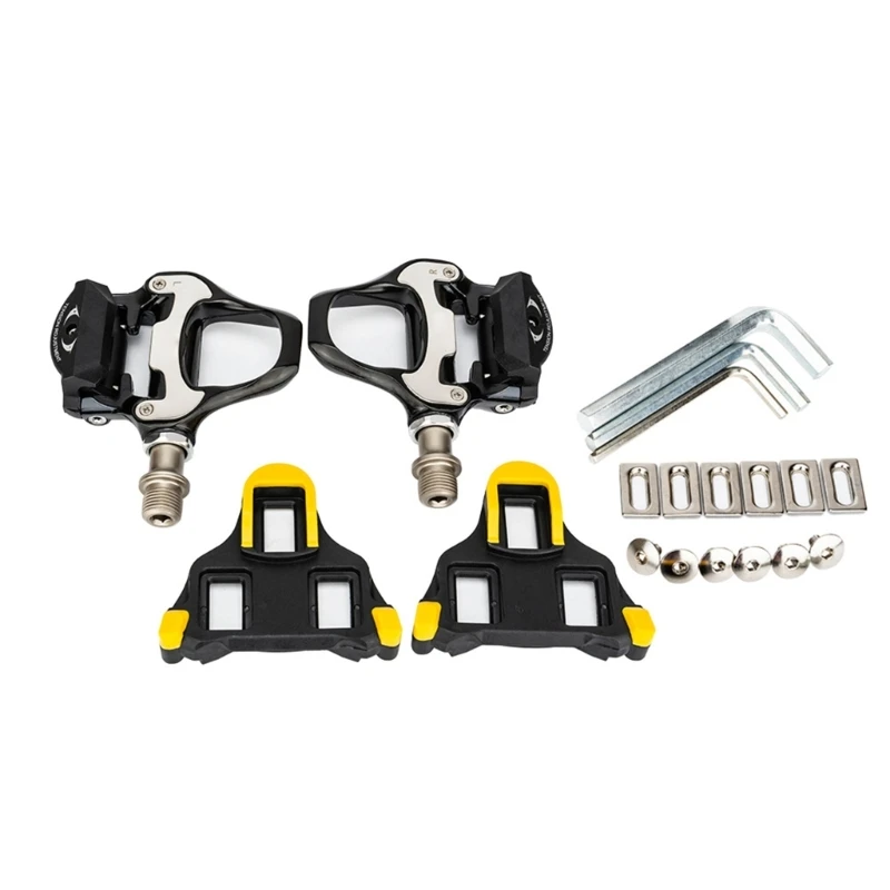 Light weight Clipless Bicycles Pedals with Cleats Universals Road Bike Cycling Pedals Bicycles Locking Pedals Easy to Use