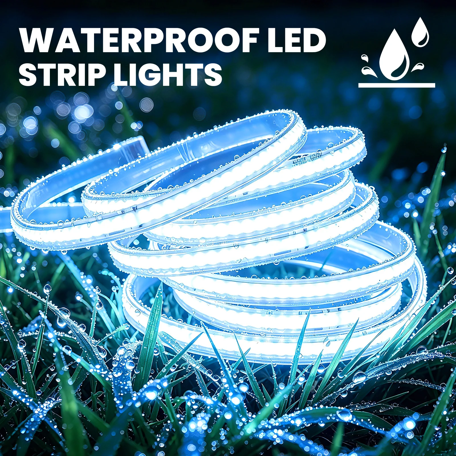 240LEDs/m COB Flexible Self‑Adhesive LED Ribbon Tape Lamp AC220V With On‑Off Switch White Blue Yellow Red Green Pink