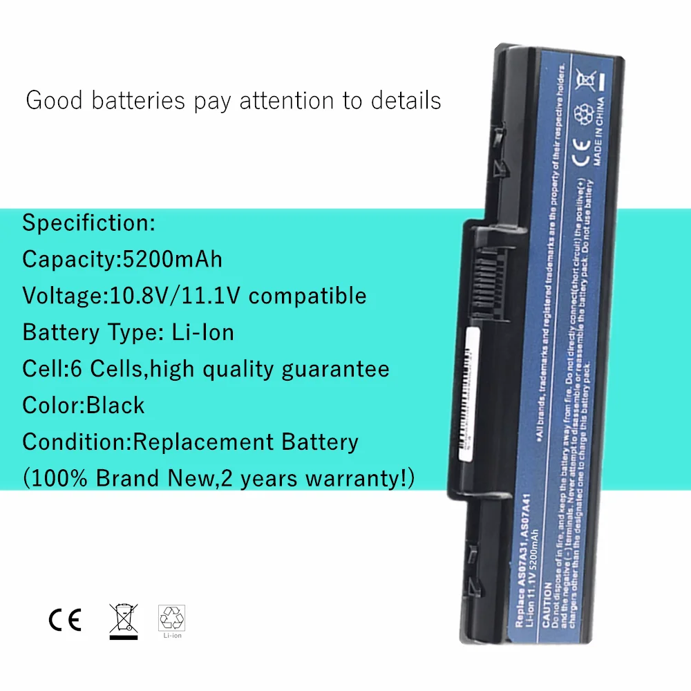 AS2007A MS2219 Laptop battery For Acer Aspire 5536G 5338 AS07A75 5735 5738Z 5740 5740G 5738 5734Z 5738G 5536 5735Z 5740DG 5737Z