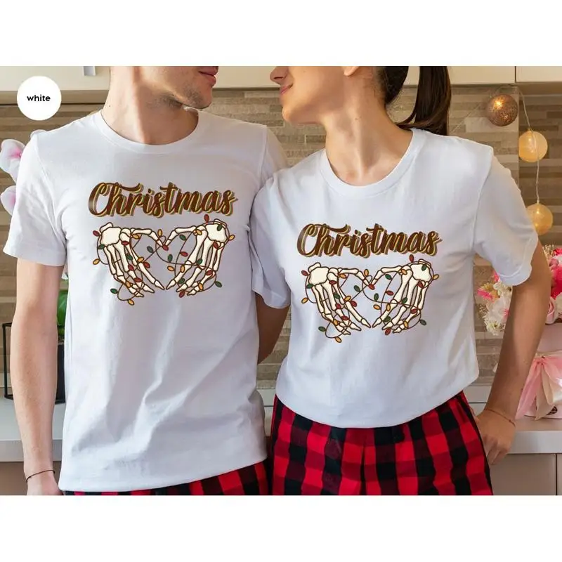 

Skeleton Christmas T Shirt Funny Heart