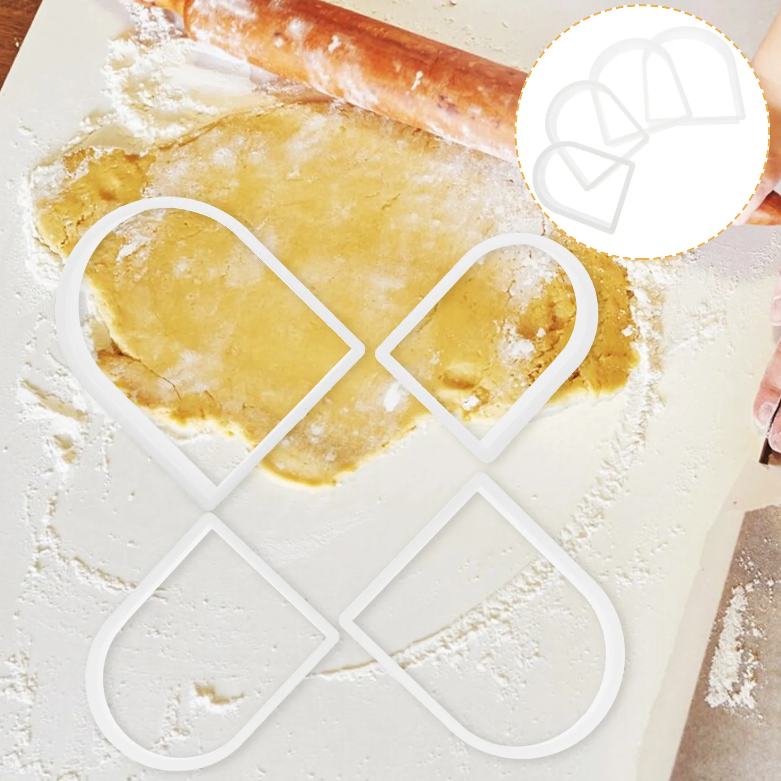 

4Pcs Arch Geometric Cookie Mold Plastic Baking Tool Reusable Fondant Cutter Biscuit Baking Supplies DIY Dessert Making Molds