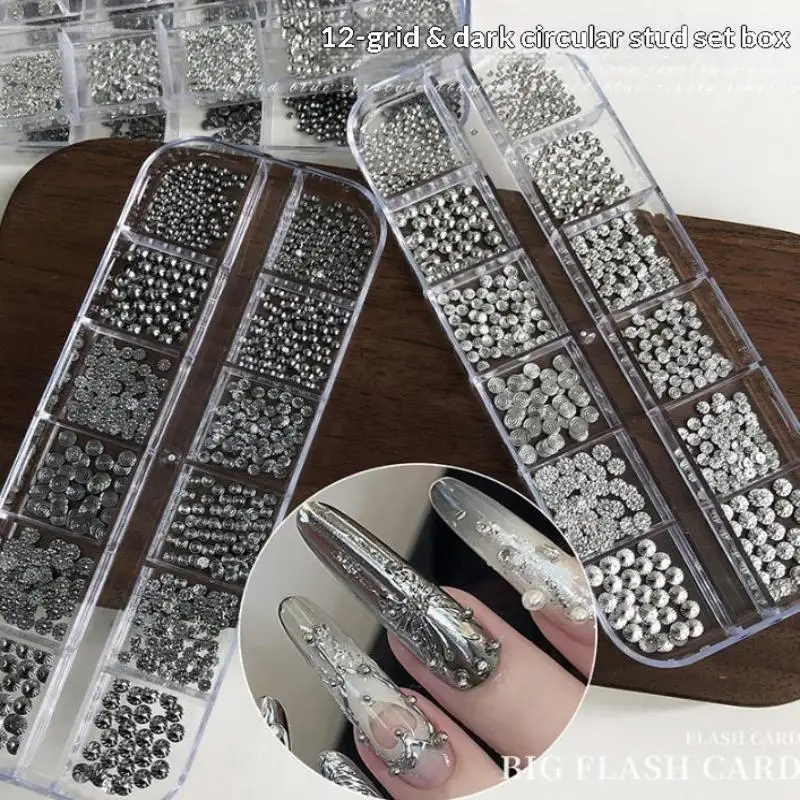 Punk Style Metal Charms 1 Box for Nail Art Enthusiasts Flat Back Design for Easy Application