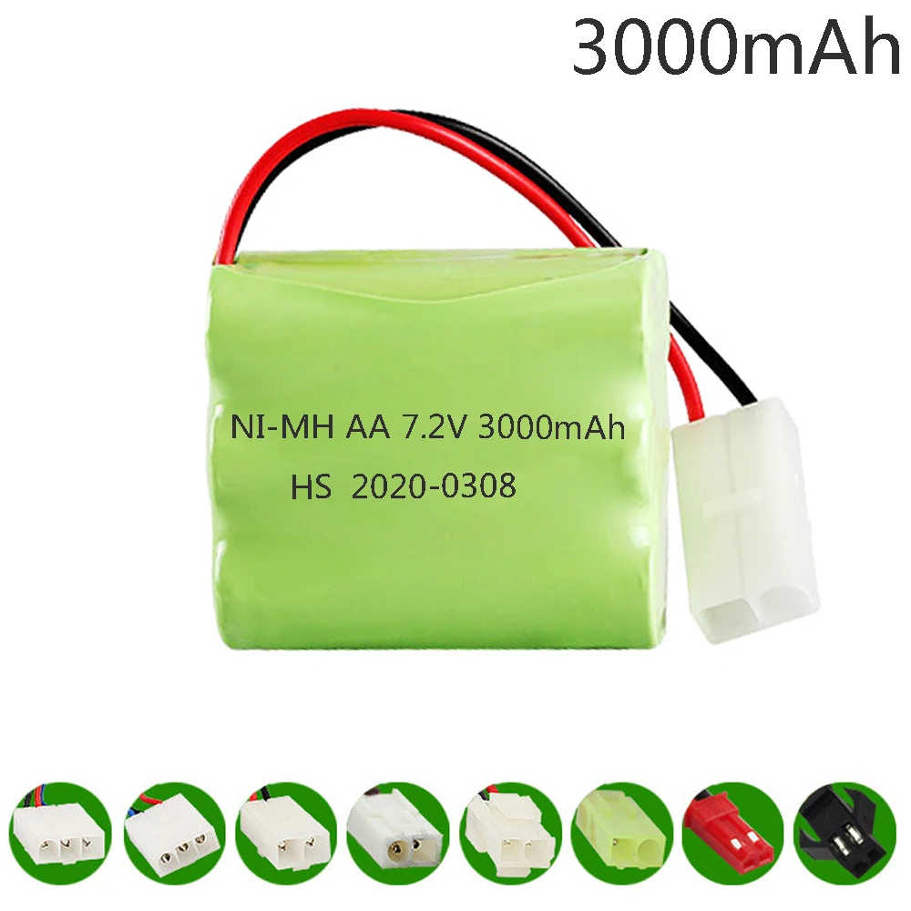 7.2V 3000mah NiMH Battery T model For Rc toys Cars Tanks Trains Robot Boat Guns Ni-MH AA 700mah 7.2 v upgrade Battery toys parts