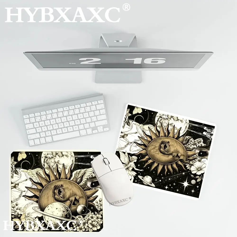 HYBXAXC HYBXAXC Sun Tarot Card Small Mouse Pad, Witchy Gothic Office Decor,Astrology Accessory for Daily Office Work and Gaming