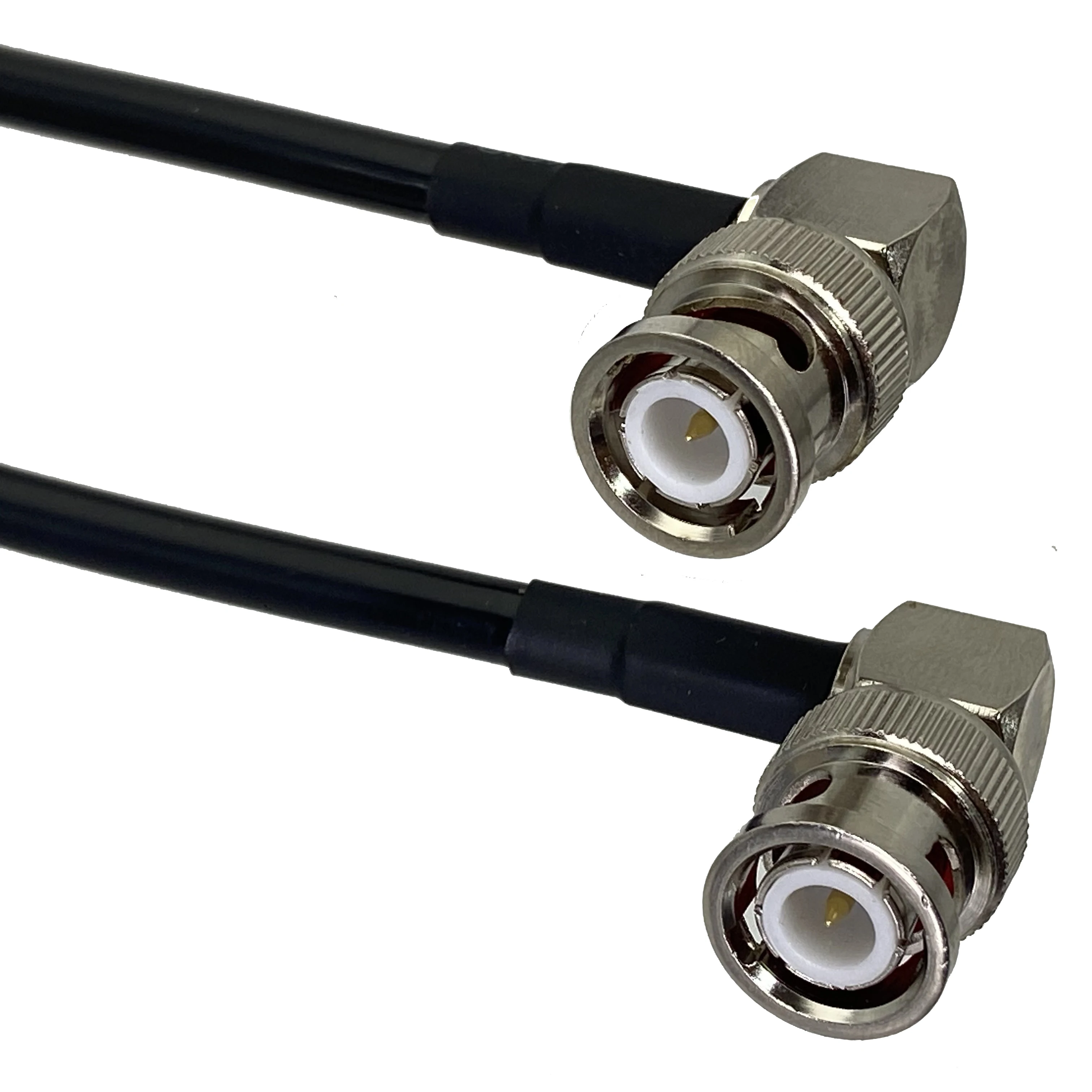 RG58 Cable BNC Male Plug Right angle to BNC Male Plug Right angle Connector Crimp RF Jumper pigtail 6inch~20M