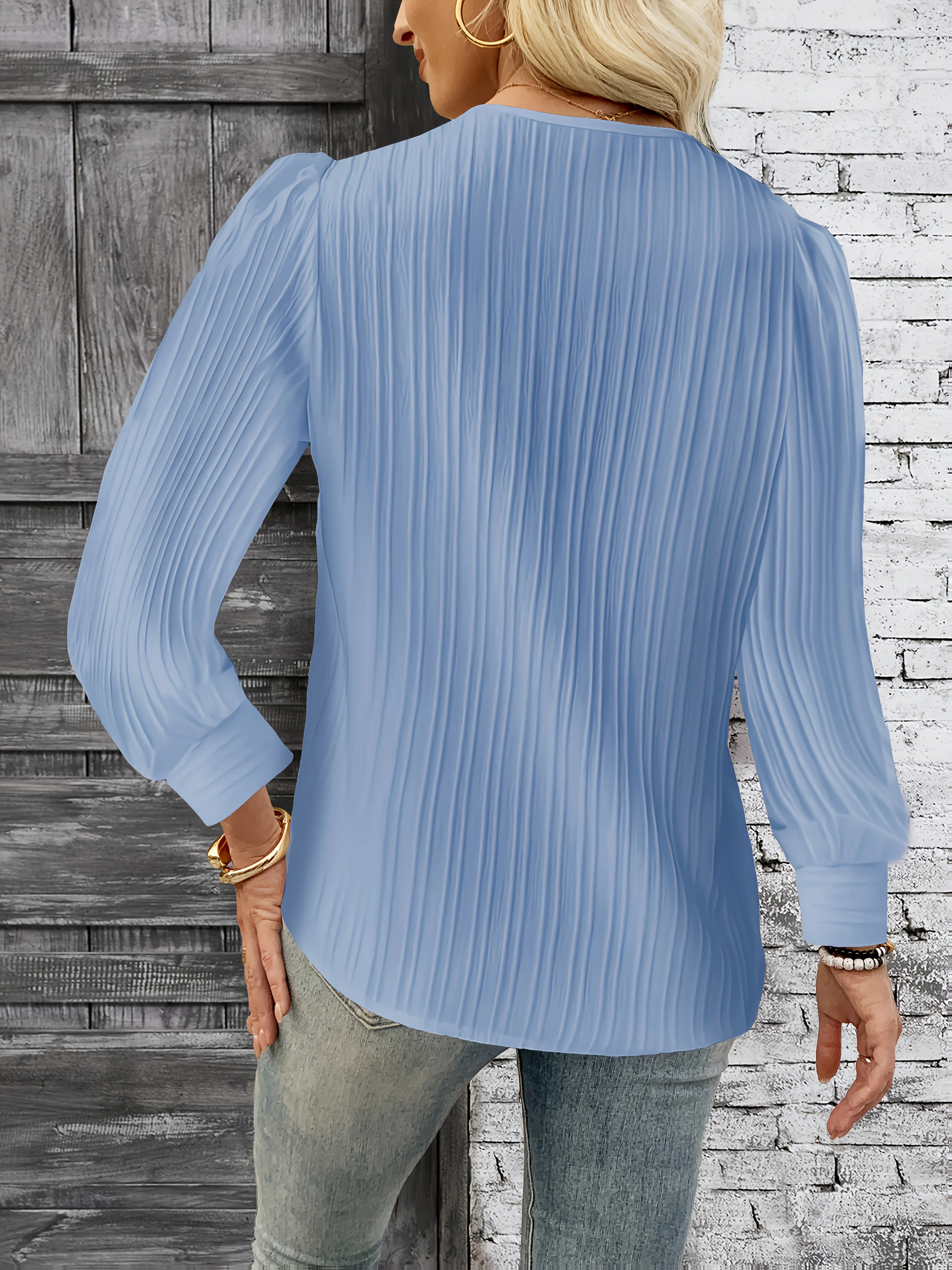 Temperament Los damesoverhemd Mode Casual blouse Elegant damesoverhemd met lange mouwen Vakantie weekendtop