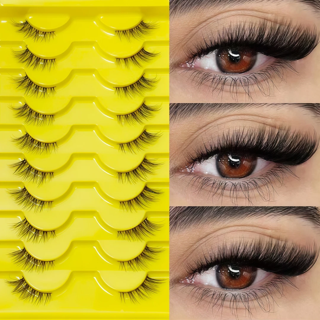 10 Pairs of Euro-American Devil-Style Full-Strip Half-Lash Fox-Like Manga False Eyelashes