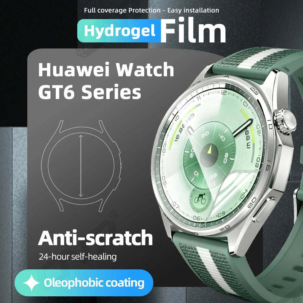 

Hydrogel Film for Huawei Watch GT 6 Pro 46mm 41mm Screen Protector, for GT6 HD Full Coverage Soft Protective Film Accessories