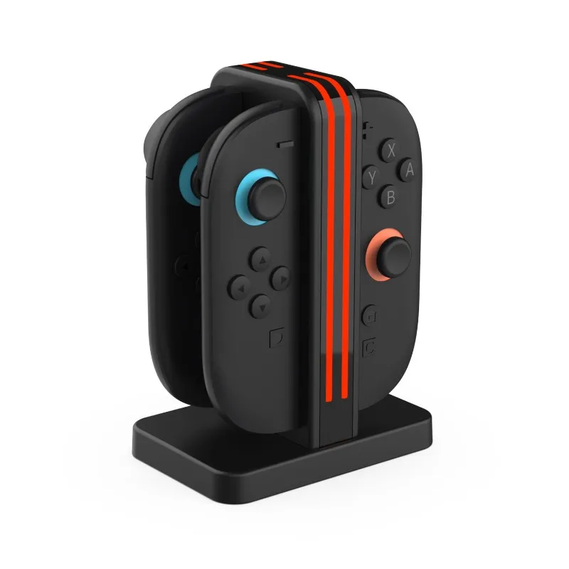 QWE-RGB Light Equipped Charging Dock 4 In 1 Magnetic Controller Stand Station With For Switch2 Compatibility