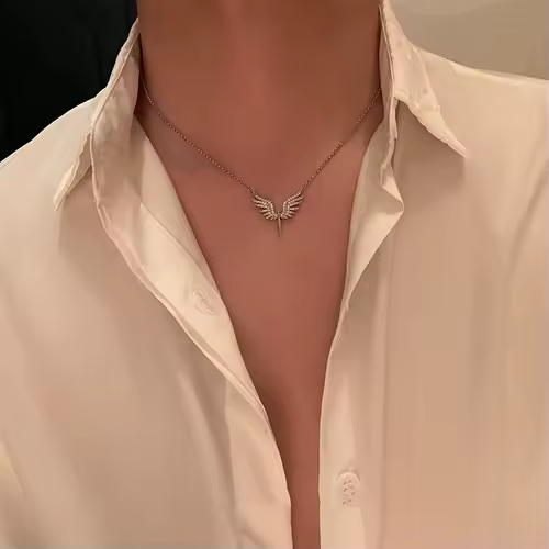 New Creativity Angel Wings Unique Design Pendant Necklace Classic Accessories All-match Personality Clavicle Chain Charm Jewerly - Image 3