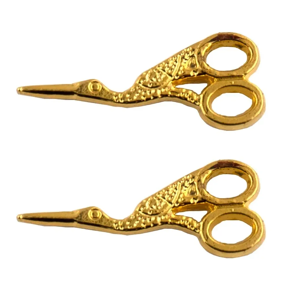 2Pcs Retro Metal Scissors, Simulation Toy for 1:12 Doll House Decoration