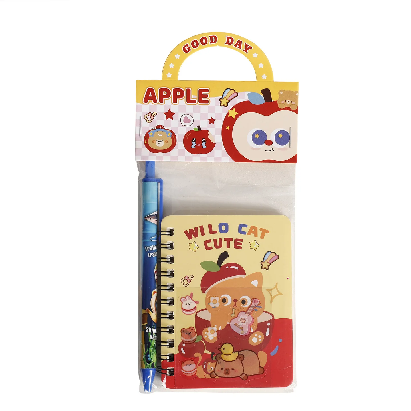 Cartoon Handheld Stationery Set Coil Notebook Gel Pen Combination Student School Opening Gift Handheld Set