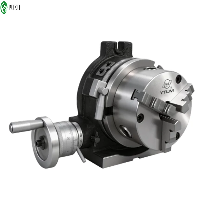 4 Inches Rotary Table Indexing Head with Universal 3-Jaw Chuck for Vertical And Horizontal Metalworking Operations
