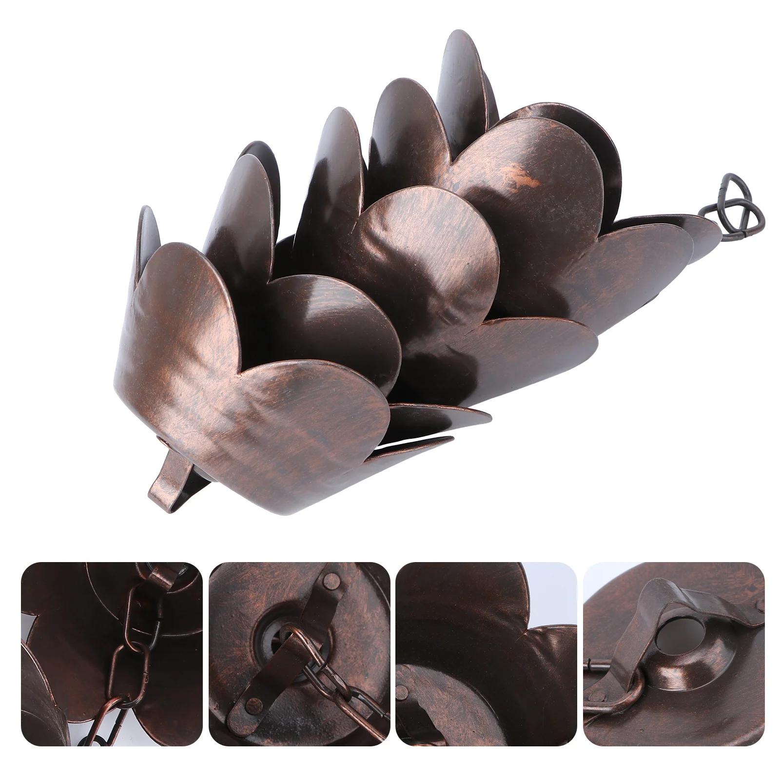 

Decorative Rain Chain Metal Gutter Drainage System Roof Water Divert Outdoor Garden Accessory Winter Downspout Chain Fall Design