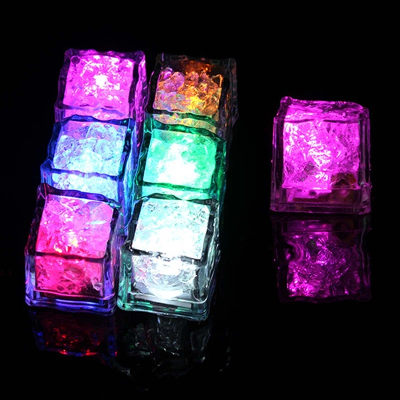 Cubos gelo para bebidas bebendo luzes bar 7 LED colorido à prova d'água cubo gelo