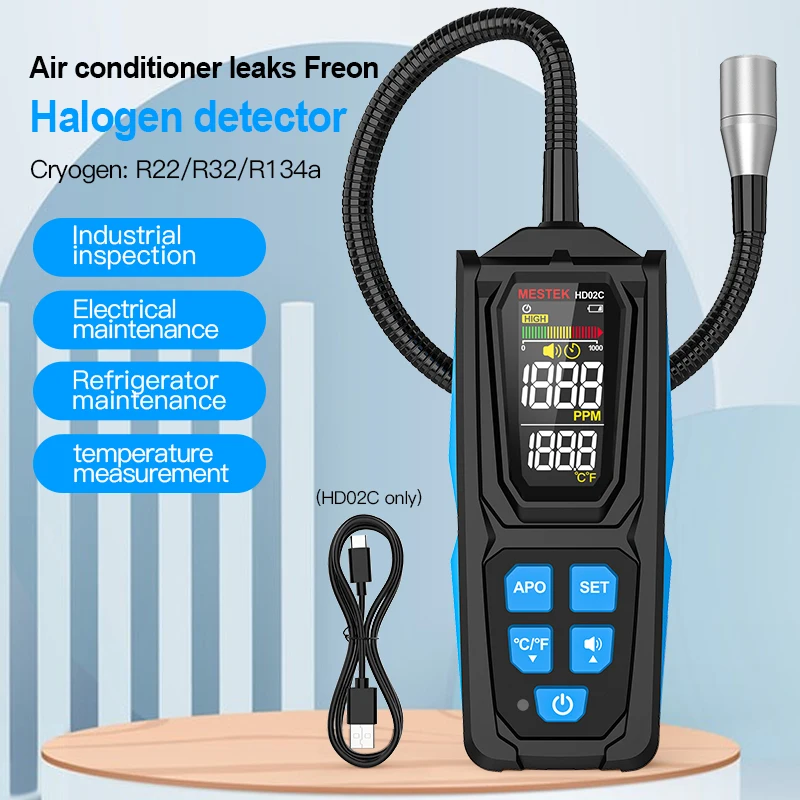 

Freon Leak Detector Halogen Leak Detector Air Conditioning Detector R22 R32 R134a Refrigerant Gas HVAC Air Conditioner Tester