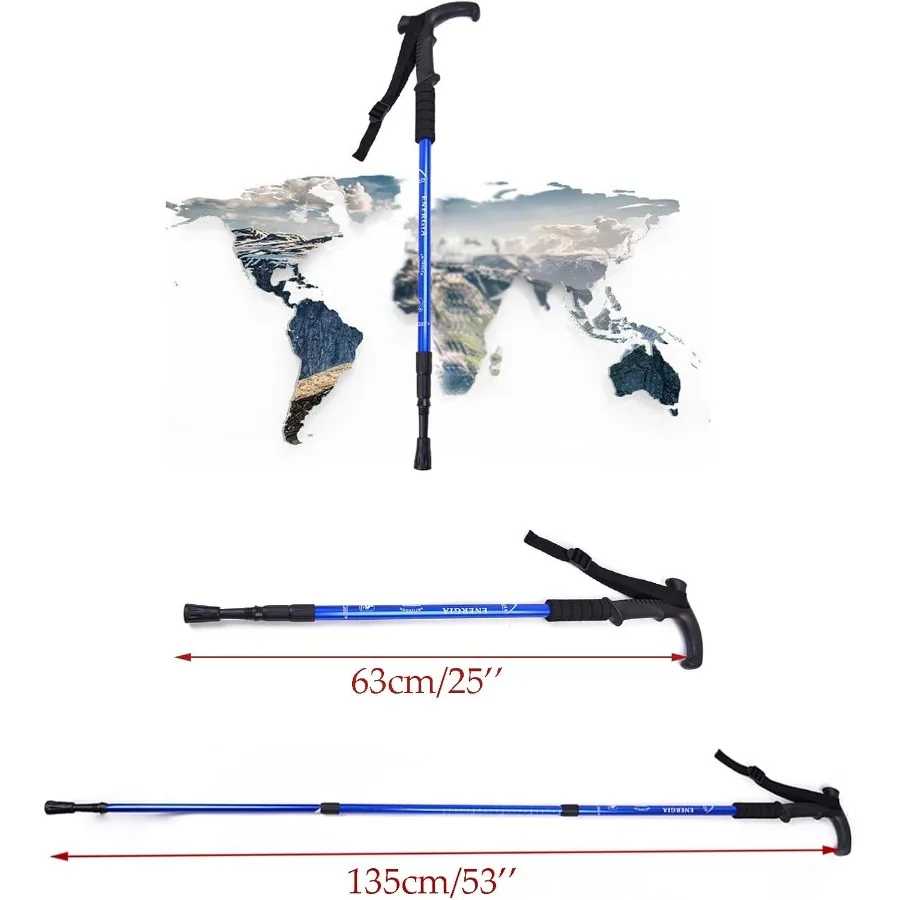 ThreeH عصي للمشي خفيفة الوزن أقطاب رحلات السفاري T مقبض مضاد للانزلاق تصميم عصا المشي قابل للتعديل للسفر التنزه تسلق S