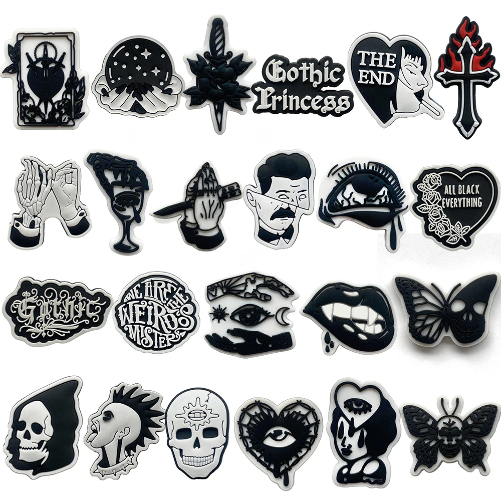 23 breloques de chaussures d'Halloween sur le thème de l'horreur pour Crocs, accessoires de chaussures, décorations pour sabots et sandales, badges pour hommes, femmes, garçons et filles, cadeaux