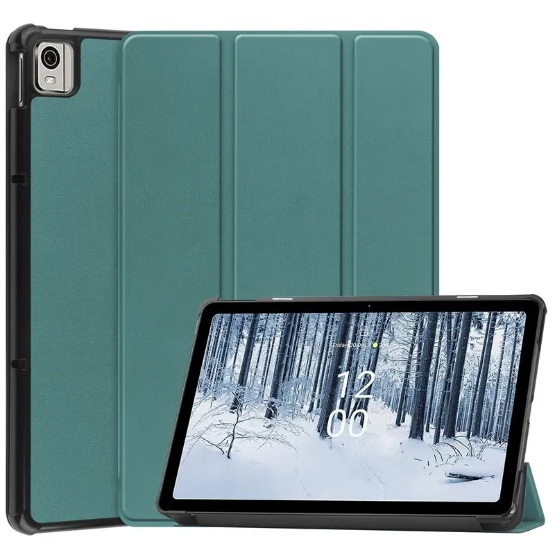 Painting Luxury Business Leather Tablet Case for Nokia T21 Tablet Case 10.4 Tri-Fold Leather Magnetic Shockproof Protect Cover