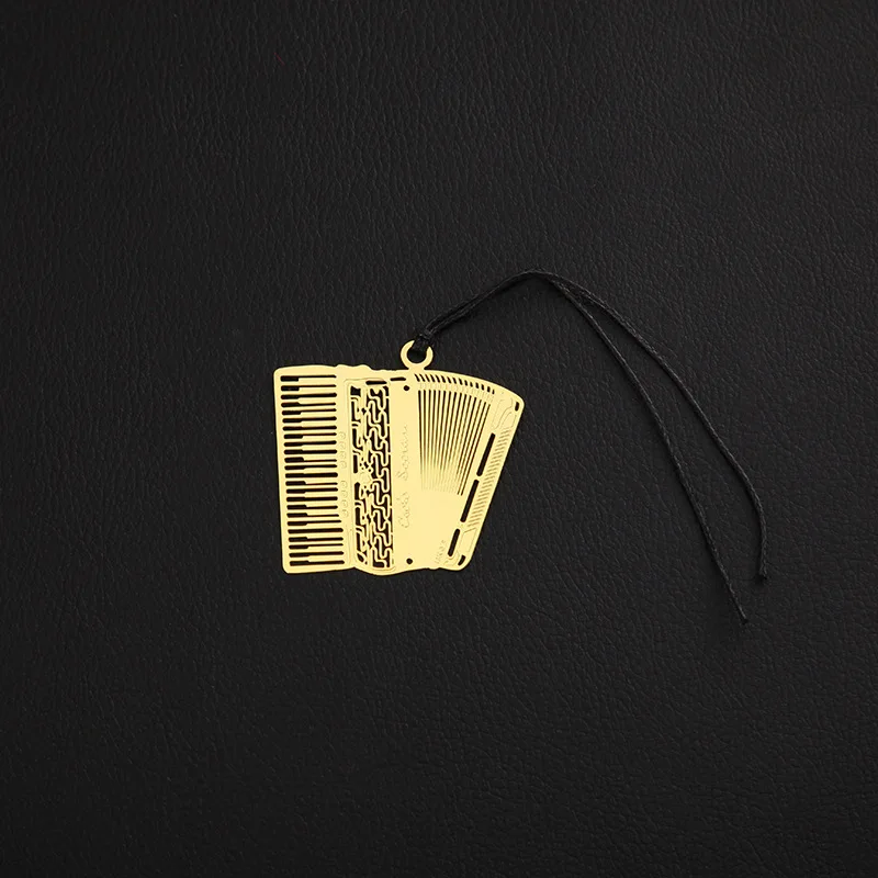 1pc Exquisite Musical Instrument Metal Gold-plated Hanging Rope Creative Music Bookmark Piano /guitar / violin...