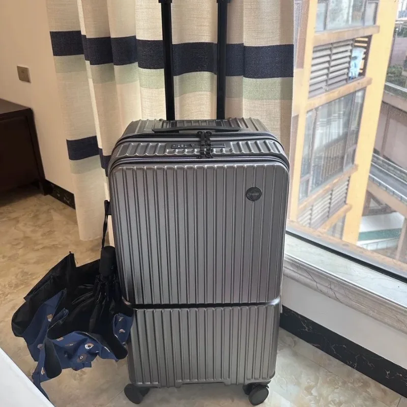 Multifunctional front open Women's trolley case Large capacity 28 inches Strong 20 inches Boarding case Silent universal wheel